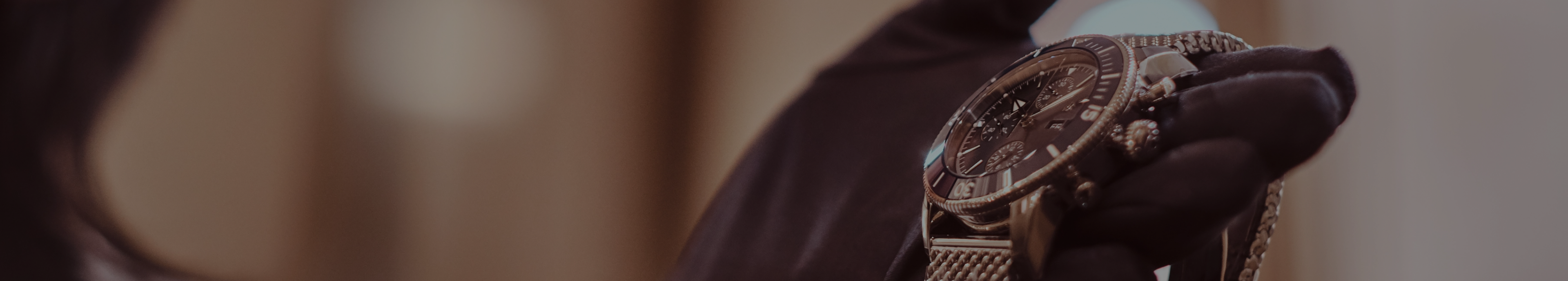 Luxury watch close up detail
