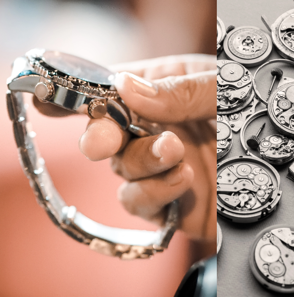 Watchmaker working on a movement